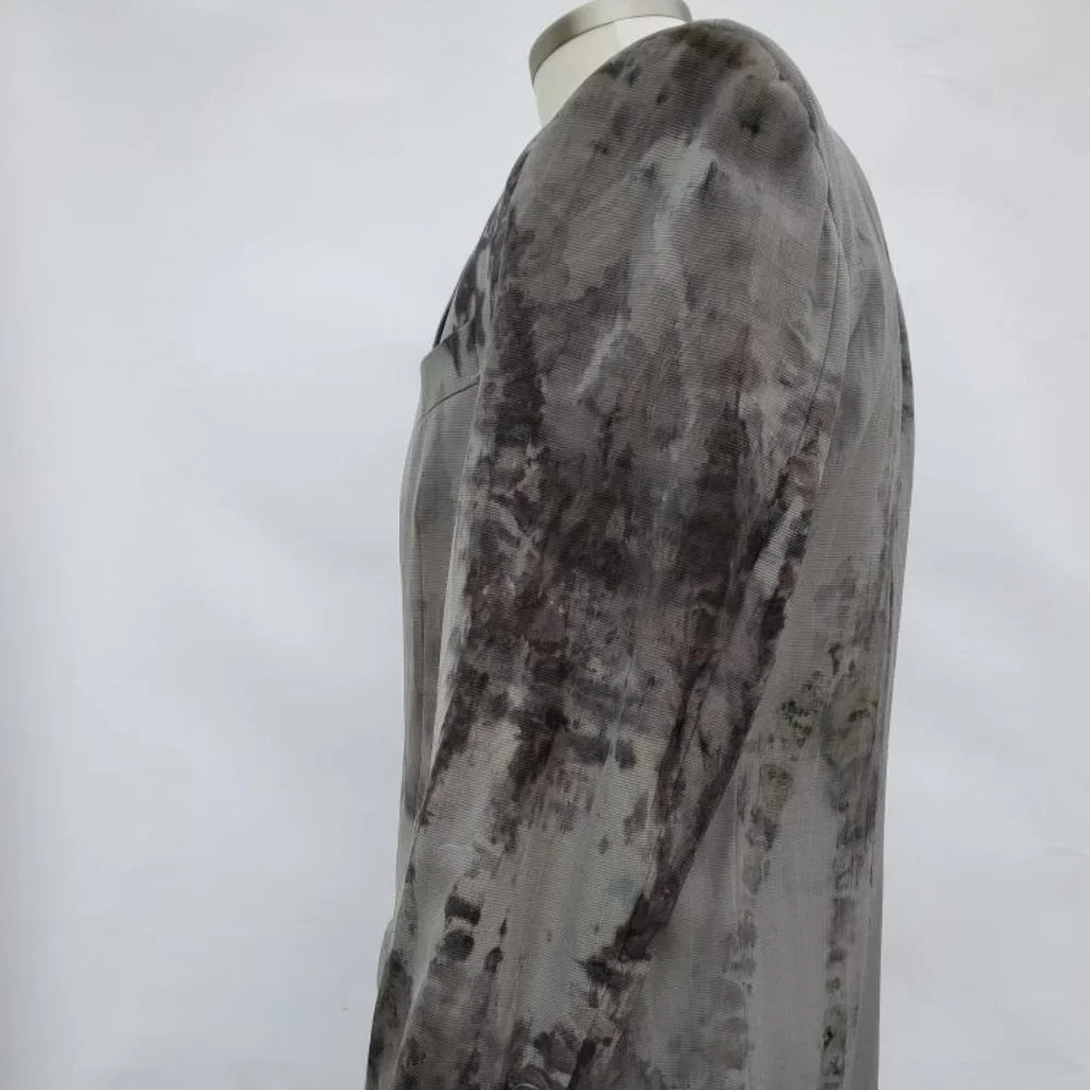 FENDI 50 wool gray grey black blue purple blazer jacket tie dyed unisex Med Larg